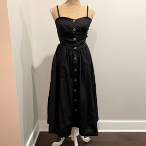 Free People M Tie Back Black Dress Removable Strap